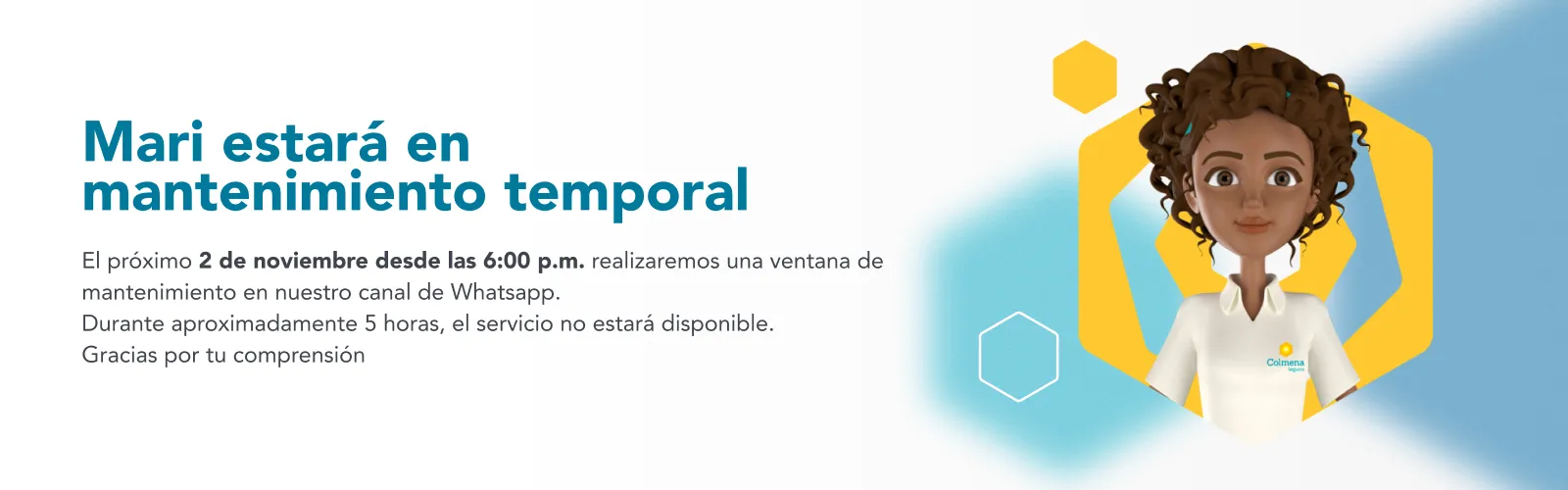 Mari estará en mantenimiento temporal